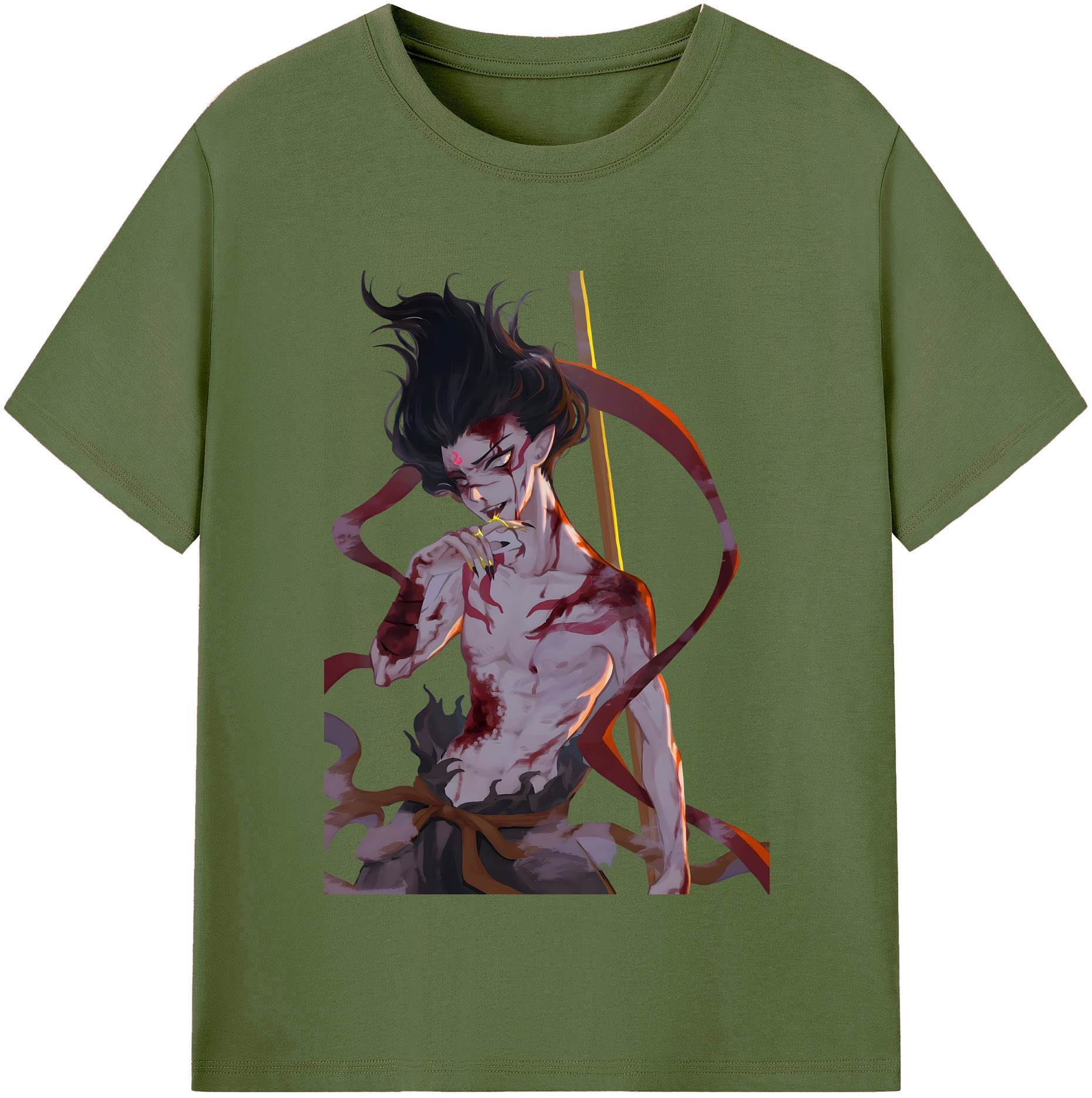 （画像用） Ne Zha 2 ナタ 魔童の大暴れ 綿100％半袖Tシャツ（フロントプリント）